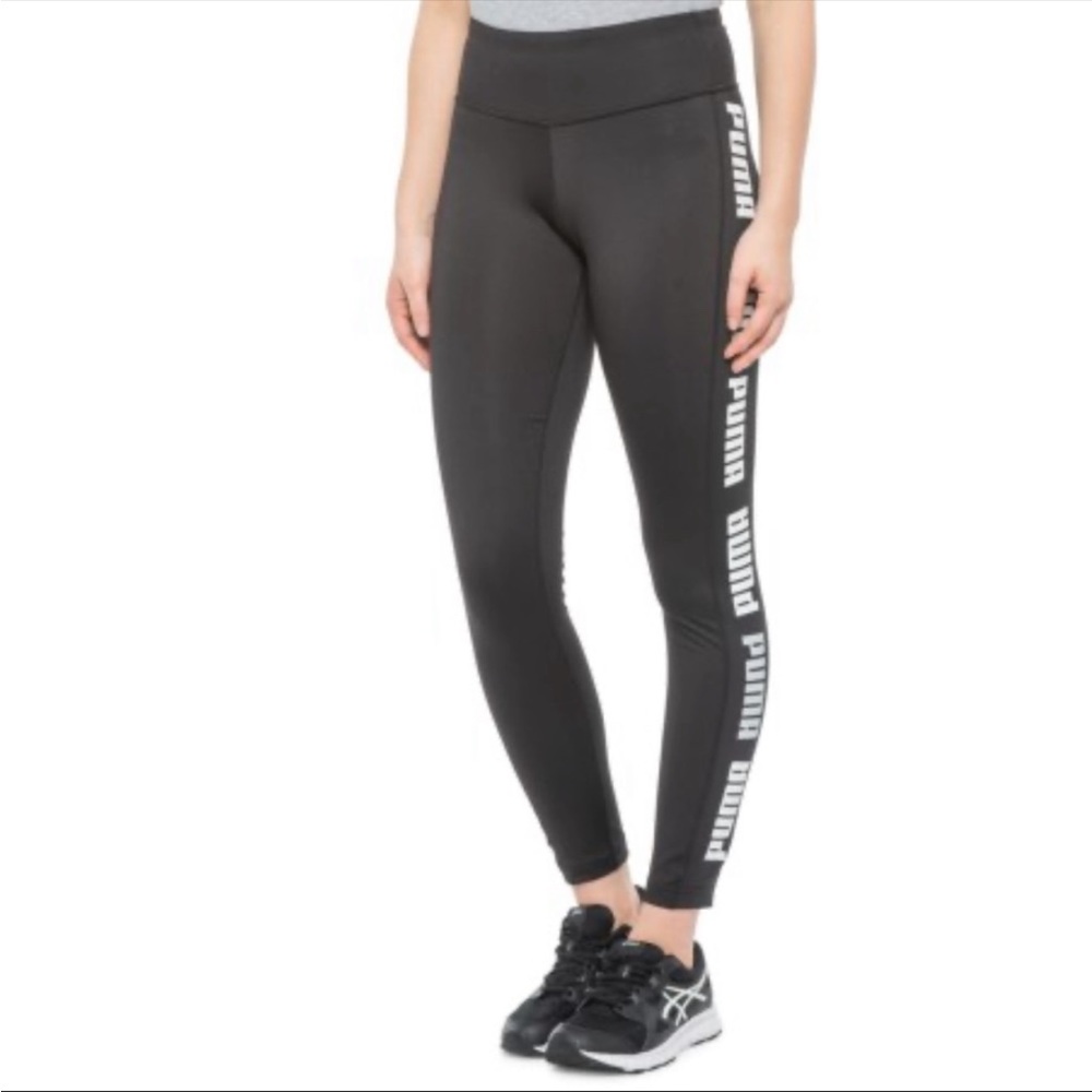 PUMA Black Back & Forth Logo Legging Tight XL